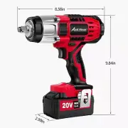 Avid Power Cordless Impact Wrench, 1/2 Impact Gun w/ Max Torque 330 ft lbs (4...