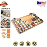 Durable Bamboo Spice Rack with Inclined Design for Easy Access & Organization