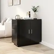 Sideboard Black 80x40x75 cm Engineered Wood Dining Storage