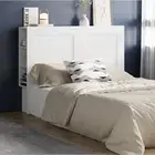 Oikiture Headboard Bed Head Queen Double King Bedhead with Shelves White