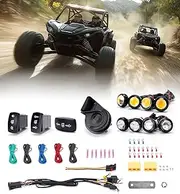 Xprite UTV Turn Signal Kit, Universal UTV ATV Street Legal Open Wiring Blinker Kit with Reverse Light Rocker Switch, 60DBHorn, Compatible With Polaris, Can-Am, Kawasaki, Arctic Cat, Pioneer