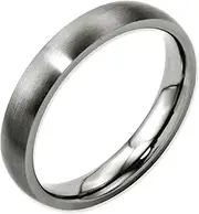 [JewelryWeb] Titanium Half Round 4mm Brushed Band Ring-Band Style-Ring for Women and Men