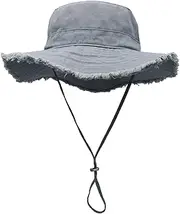 [Connectyle] Womens Cotton Sun Hat Floppy Wide Brim Bucket Hat Foldable Gardening Hat Breathable Summer Travel Beach Hat UPF50+