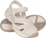 [Mountain Warehouse] Cynthia Covered Toe Womens Sandals - Phylon Midsole Ladies Summer Shoes, Lightweight Beach Shoes, Hook & Loop Fitting Footwear - for Walking, Beach
