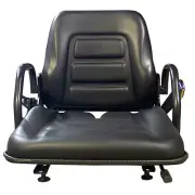 Black Vinyl Seat with Fold Down Back Rest Made for Utility Seating ZTR Forklift