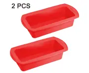 2pcs Silicone Loaf Pan Non-stick Silicone Baking Pan Easy Unlocking and Baking Pan for Homemade Cakes, Bread, Meatloaf and Quiche