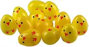 Easter Filler Fillable Eggs Chick Design Plastic 6cm Easter Eggs Yellow for Hold Creme Gifts 24Pcs Yellow-