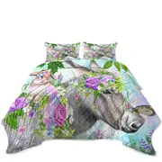 Sweet Pea Spring Bunny and Donkey Coverlet