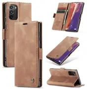 CaseMe Samsung Galaxy Note 20 Classic Folio Case Cover Note20 Skin [Brown]