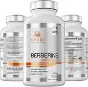 Premium Berberine HCL 1200mg- 180 Vegan Capsules, 100% Pure Pharmaceutical Grade Berberine Supplement- Supports Healthy Blood Sugar, Glucose Metabolism, Weight Loss, Immunity & Cardiovascular Health