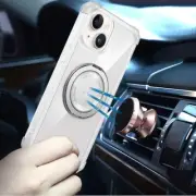 For iPhone 13/14 Case Shock absorbing Magnetic Circle Cover + Tempered Glass