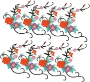 SHINEOFI 8Pcs Flower Embroidery Patches Appliques for DIY Craft Projects for Clothing Bags and Accessories Easy to Use with Heat Sew for Secure Attachment