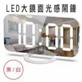 在飛比找遠傳friDay購物優惠-【媽媽咪呀】LED鏡面大螢幕光感應鬧鐘/懶人鬧鐘-圓形底座款