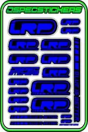 LRP ESC MOTOR BRUSHLESS RC 1/10 1/8 STICKERS BATTERY BUGGY CAR DECAL BLUE BLACK