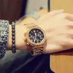 GUOU 8116 中性女表 時尚 潮流 大表盤 日曆 鋼帶 石英錶 手錶