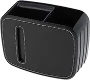 X AUTOHAUX Car Trash Can Durable Front Seat Back Row Faux Leather Trash Bin Black 1 Set