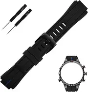 [Topuly] 24mm x16mm Rubber Watch Band replacement for Timex T2N720 T2N721 T2N739 TW2T76500 TW2T76300 TW2T76400 Silicone Strap Wirstband accessories for Men and Women
