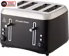 Russell Hobbs Addison 4 Slice Toaster, RHT514BLK, Dual Browning Controls, Defros