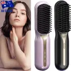 Hair Straightener Brush Ionic Ceramic Fast Comb Heating Function and LED AU