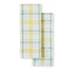 Valley Plaid Kitchen Towel 2-Pack Set Yellow 16"x28"
