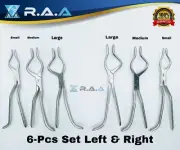 6 PCS SET ROWE DISIMPACTION FORCEPS Left & RIGHT 23CM German Quality