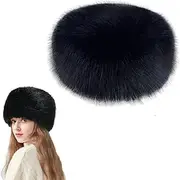 [Lopsity] Faux Fur Fluffy Bucket Hat Fuzzy Winter Warm Hat Ski Cap for Women Men