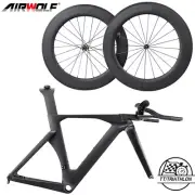 AIRWOLF T1100 Triathlon Carbon Frame with Wheelset TT Bike Aero Racing Bicycle