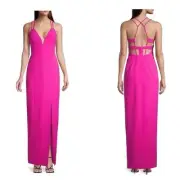 AIDAN MATTOX V-Neck Column Pink Dress Size 6