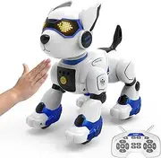 ROGALALY Robot Dog for Kids, Smart Voice Interactive Robot Toys with Gesture & Touch Sensing, Singing and Dancing, Programmable Remote Control Dog Robot Pet for Boys Girls Birthday Gift
