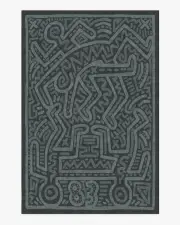 185' x 275' | Machine Washable Runner Rug | Kid & Pet Friendly | Indoor Rug | Keith Haring Funny Gallery Spruce Green | Ruggable