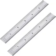 Stainless Steel Machinist Engineer Ruler Rigid Metal Graduations School 2 Pack