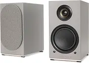 triangle - AIO Twin - Wi-Fi & Bluetooth Active Bookshelf Speakers with 2x50W Amplifier - HD Audio - Phono/Turntable + Optical TV Inputs - 165 x 304 x 235 mm - Linen Grey (Pair)