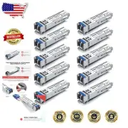 1G SFP Transceiver 10-Pack for Cisco, Ubiquiti and Meraki - 20km Transmission