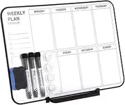 Double Sided Weekly Dry Erase Board with Stand - 16"x12" Double-Sided Magnetic Whiteboard Dry Erase Calendar with Stand for and Desktop, Portable Calendar Whiteboard for Drawing