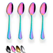 Rainbow Teaspoons 6.5" Set of 4, Berglander Stainless Steel Titanium Plating ...