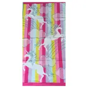 Renee Taylor Jacquard Velour Unicorn Rainbow Kids Beach Towel 2 Pack