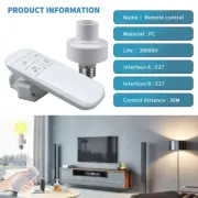 Smart Timer Switch Wireless Remote Control E27 15m Ranga Lamp Holder 1110v 220 V