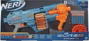 Nerf Elite 2.0 Shockwave RD-15 Blaster, 30 Nerf Darts, 15-Dart Rotating Drum, Pu
