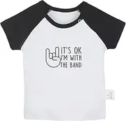 [iDzn] I'm with The Band Funny T-Shirts Baby Unisex Graphic Tees Tops Newborn Toddler Tops 0-24 Months Kids Cotton Clothing