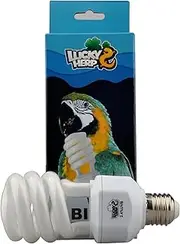LUCKY HERP Compact Bird Lamp Lighting Bulb, 2.4% UVB, 20W,E27,Screw Thread