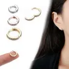 Daith Conch Snug Nose Ring CZ Ear Piercing Body Jewelry Huggie Hoop Earring