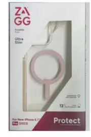 ZAGG Piccadilly Snap Case For iPhone 15 Pro Max - Clear/Pink (MagSafe)