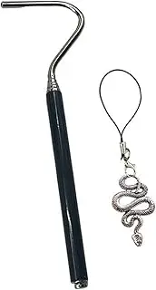 Generic Snake Hook Reptile Handling Tool Equipment Stainless Steel Retractable Reptile Hook No Harm to Snake, Silver Snake Lanyard