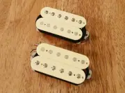 HUMBUCKER PICKUP SET NICKEL SILVER BASEPLATE IVORY ALNICO 2 FOUR CONDUCTOR WIRED