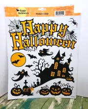 Color Static Clings Happy Halloween Haunted House Window Decor 9 Count