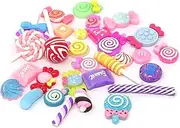Honbay 30PCS Slime Charms, Assorted Flatback Resin Slime Beads for Scrapbooking, Hair Clip, DIY Crafts, etc (Candy)