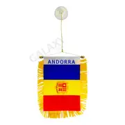 Andorra Mini Banner / Andorra Flag / Double Sided Mini Andorra Car Window Flag