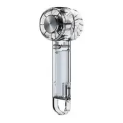 Transparent Black 2000mAh 3 Speed Portable USB Mini Handheld Fan Ice Compress Outdoor Mountaineering Buckle Pocket Fan