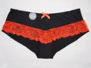 Lace Trim Shortie Size 16 Ladies Panties Sexy Briefs Underwear Orange