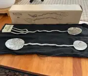 MICHAEL ARAM Botanical Servers Salad Spoon & Fork Set Silver Plated Bronze NEW